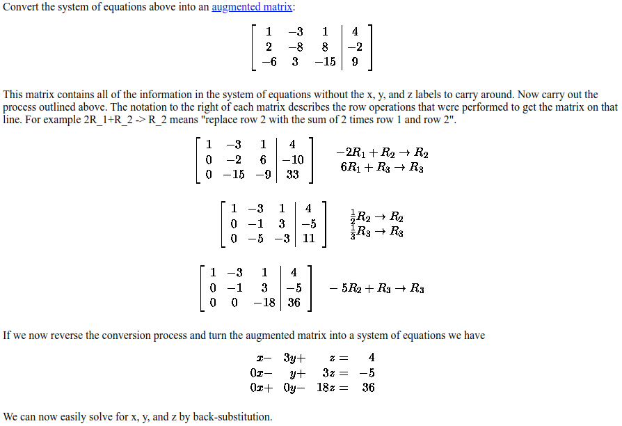 Gaussian Elimination
